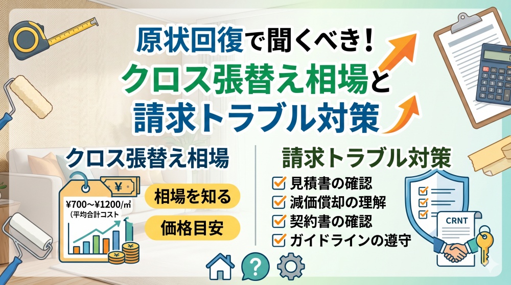 原状回復で聞くべき！クロス張替え相場と請求トラブル対策