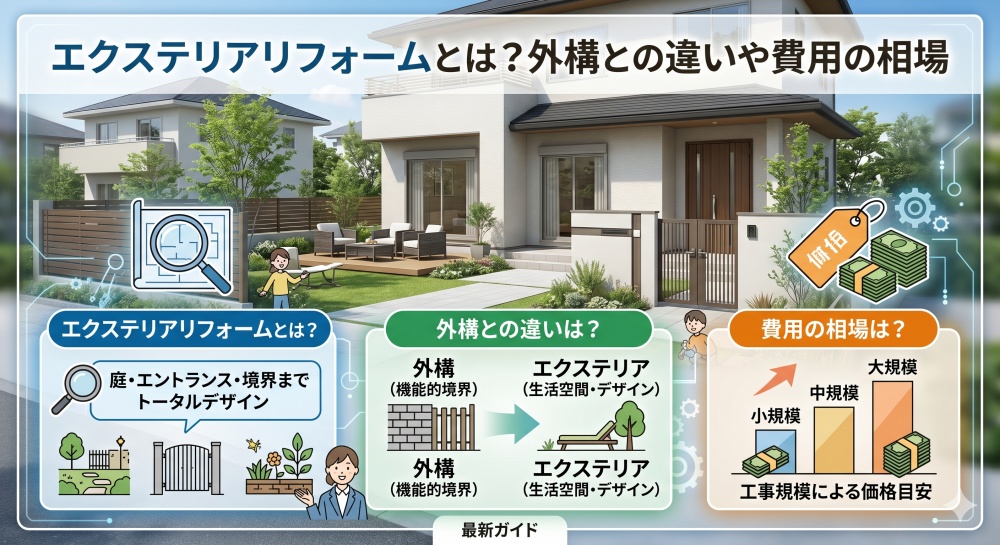 エクステリアリフォームとは？外構との違いや費用の相場