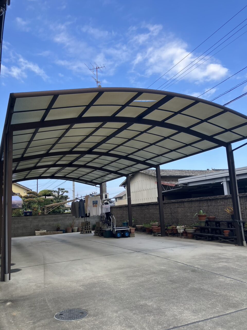 外構工事　カーポート屋根張り替え