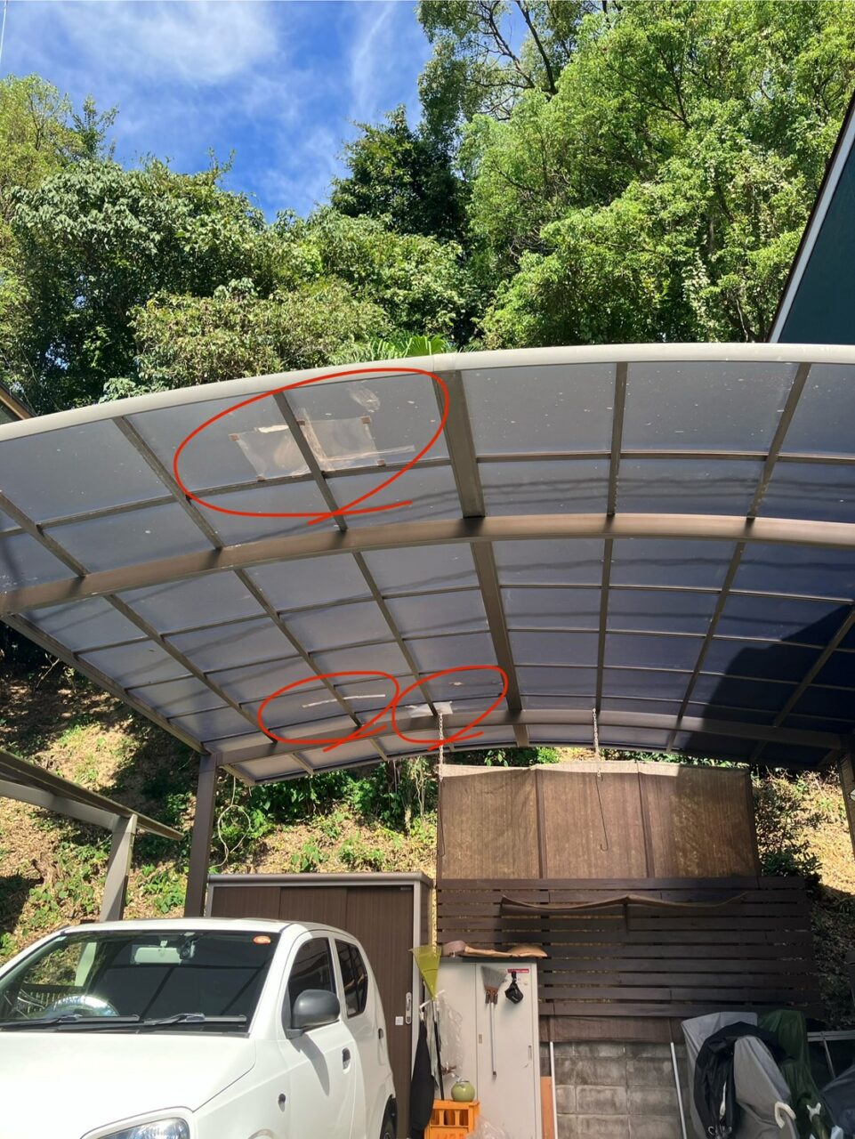 カーポート屋根　張り替え　