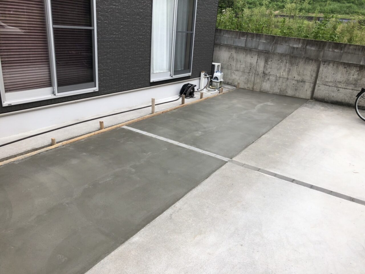 外構工事　土間コンクリート打ち
