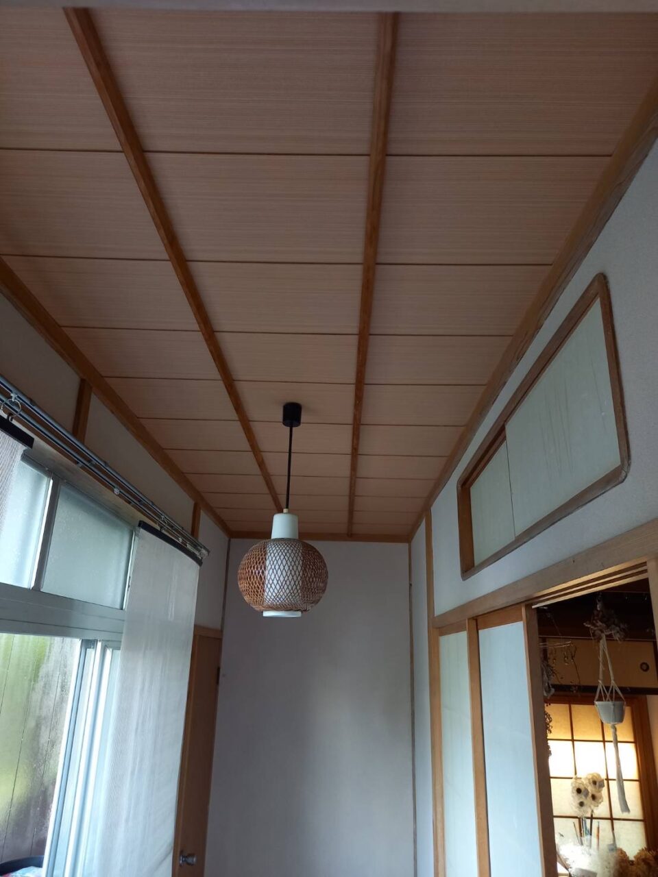 和室天井張り替え　廊下